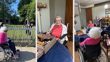 Residents at Greenways Court enjoy a trip out to Orchard Cottage at Beamish Museum